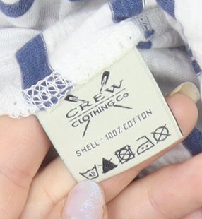 Crew Clothing Women's Striped T-Shirt, Blue/White, Size 12