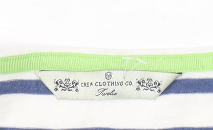 Crew Clothing Women's Striped T-Shirt, Blue/White, Size 12