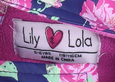 Lily & Lola Girls Floral Rain Coat, Multicoloured, 5-6 Years