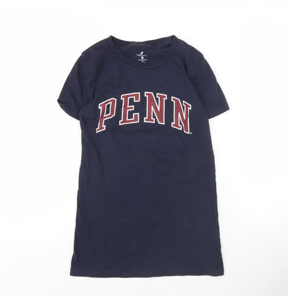 League Collegiate Blue T-Shirt, M, Unisex, Slim Fit, Casual