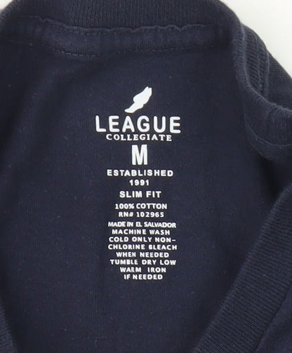League Collegiate Blue T-Shirt, M, Unisex, Slim Fit, Casual