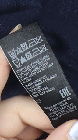 Marks and Spencer Men's Blue Polo Shirt, M, Cotton Blend