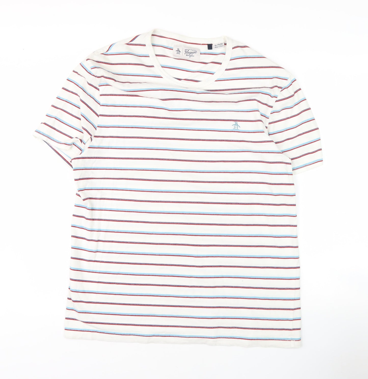 Penguin Men's Multicoloured Striped T-Shirt XL
