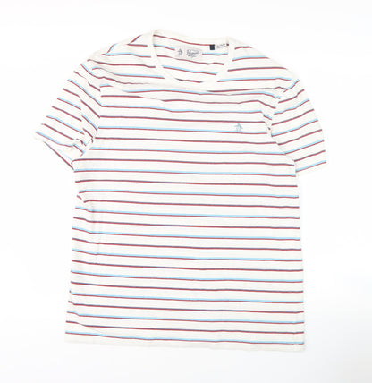 Penguin Men's Multicoloured Striped T-Shirt XL