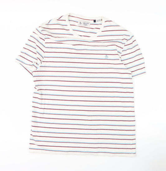 Penguin Men's Multicoloured Striped T-Shirt XL