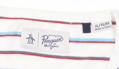 Penguin Men's Multicoloured Striped T-Shirt XL