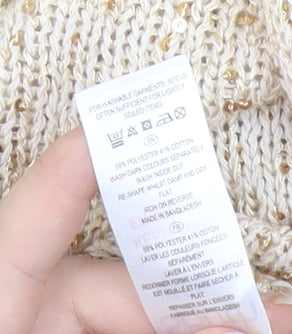 Womens UK Size 16 South Beige Cardigan Jumper
