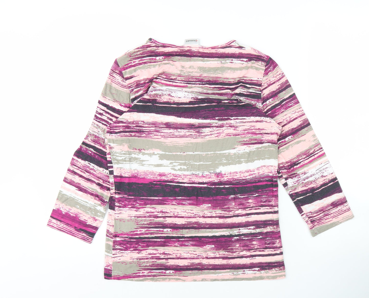 Damart Women's Multicoloured Striped T-Shirt, S, 3/4 Sleeve