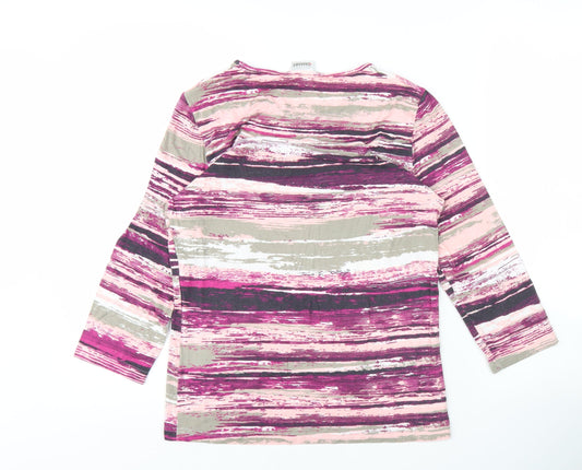 Damart Women's Multicoloured Striped T-Shirt, S, 3/4 Sleeve