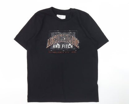 Abercrombie & Fitch Boys Black Graphic T-Shirt 16 Years