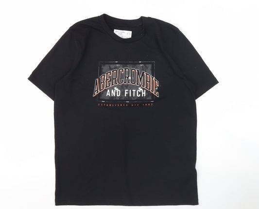 Abercrombie & Fitch Boys Black Graphic T-Shirt 16 Years