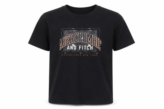 Abercrombie & Fitch Boys Black Graphic T-Shirt 16 Years