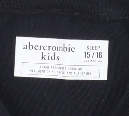Abercrombie & Fitch Boys Black Graphic T-Shirt 16 Years
