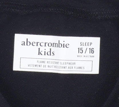Abercrombie & Fitch Boys Black Graphic T-Shirt 16 Years