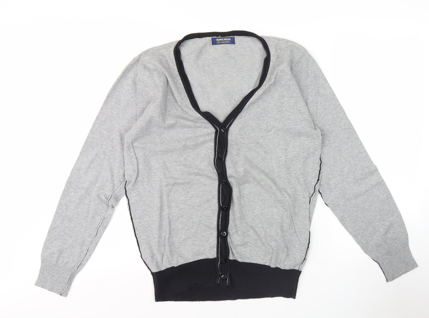 Zara Youth Boys Grey Cardigan, L Size, Cotton Blend