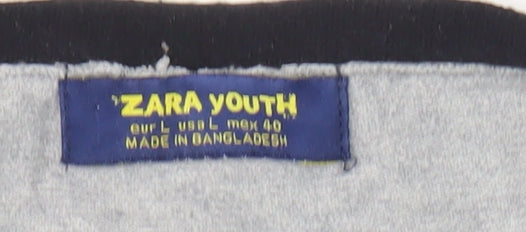 Zara Youth Boys Grey Cardigan, L Size, Cotton Blend