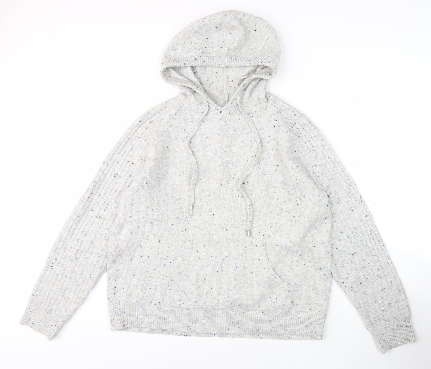 Marks and Spencer Men's Grey Hooded Pullover Jumper (M)