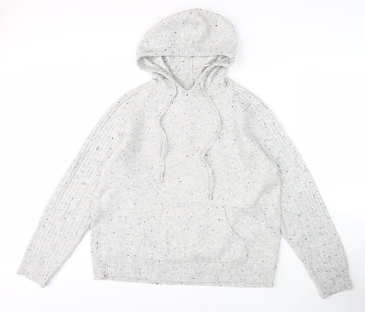 Marks and Spencer Men's Grey Hooded Pullover Jumper (M)