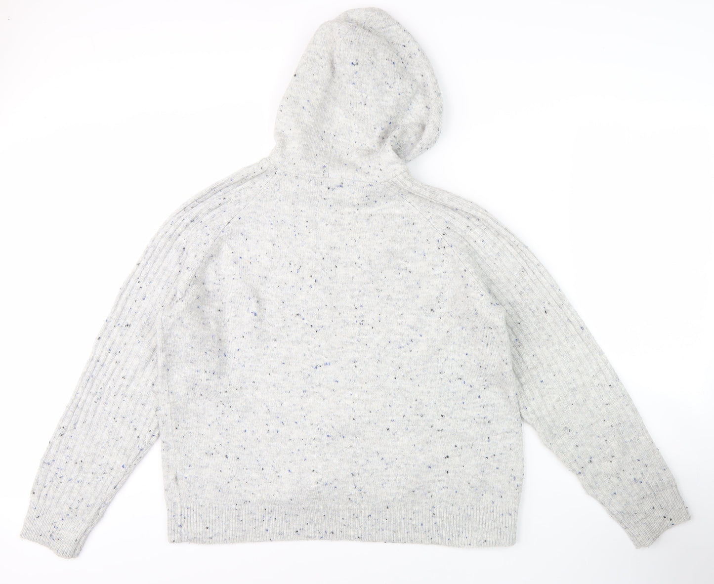 Marks and Spencer Men's Grey Hooded Pullover Jumper (M)