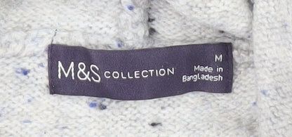Marks and Spencer Men's Grey Hooded Pullover Jumper (M)