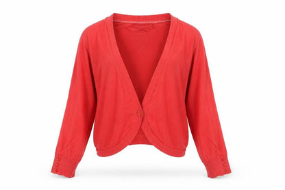 Monsoon Women's Red Cardigan, Size 14, Long Sleeve