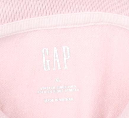 GAP Men's Pink XL Polo Shirt, Casual Short Sleeve