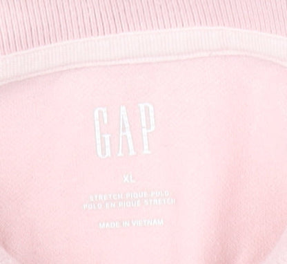 GAP Men's Pink XL Polo Shirt, Casual Short Sleeve
