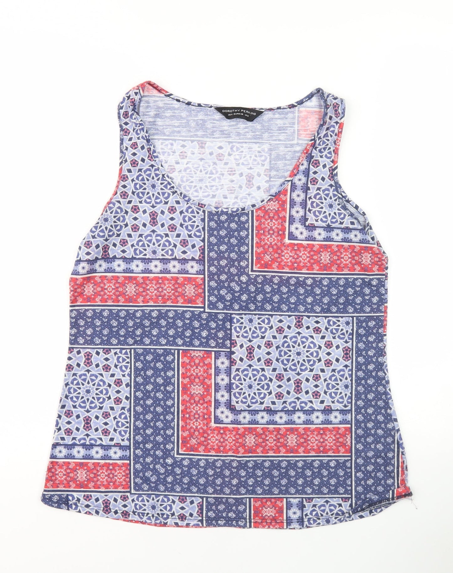 Womens UK Size 12 Dorothy Perkins Multicoloured Basic Tank