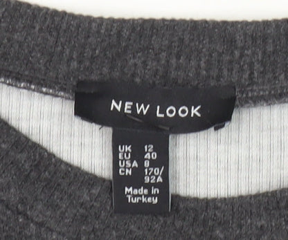 Womens UK Size 12 New Look Grey Pullover Jumper