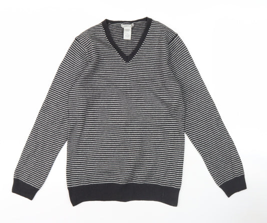 GAP Men's Black Striped Wool Pullover Jumper Size S
