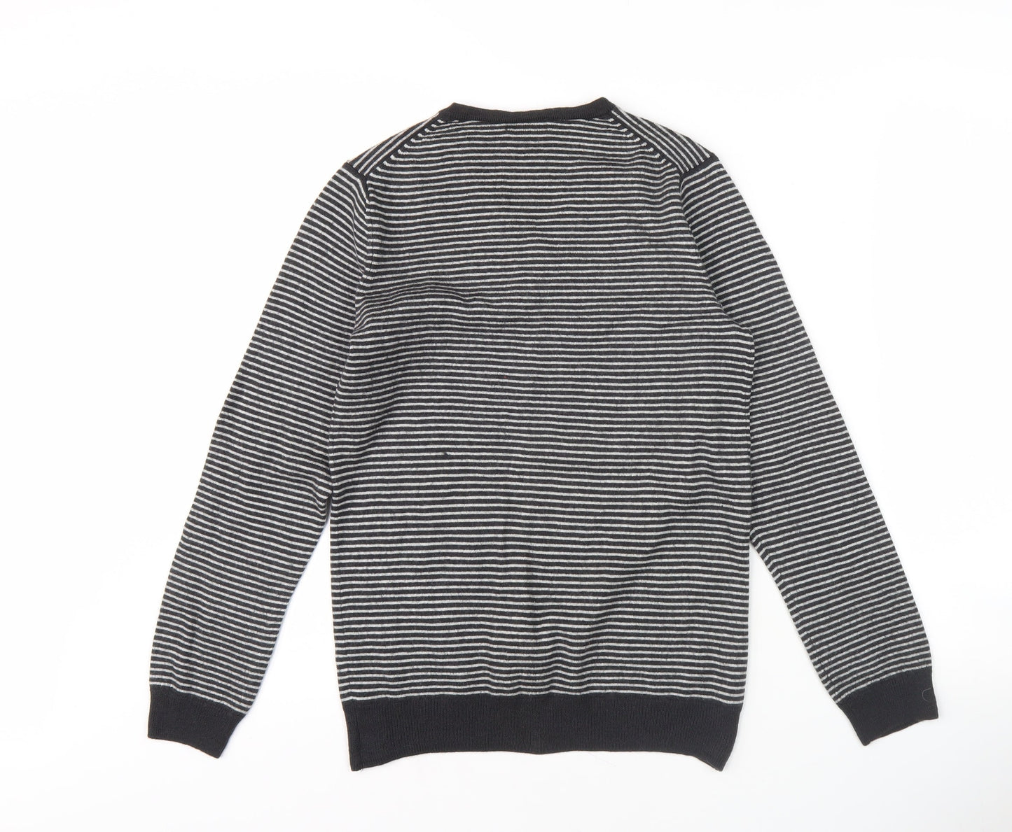 GAP Men's Black Striped Wool Pullover Jumper Size S