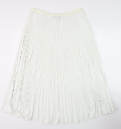 French Connection Women's White Pleated Midi Skirt - Size L