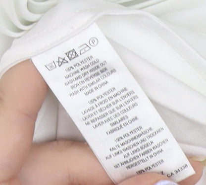 French Connection Women's White Pleated Midi Skirt - Size L