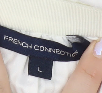 French Connection Women's White Pleated Midi Skirt - Size L