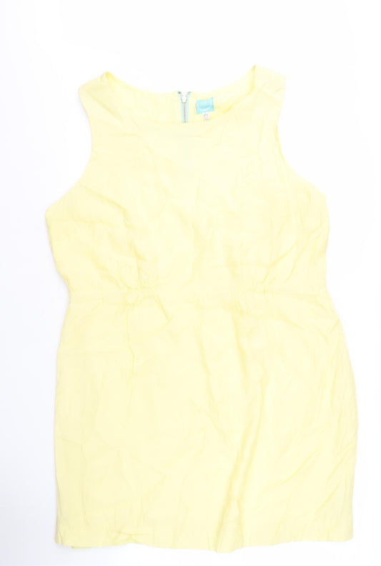 Joules Women's Yellow Dress, Size 16, Sleeveless, Excellent