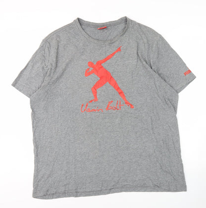 Puma Usain Bolt Grey Men's XL Sports T-Shirt
