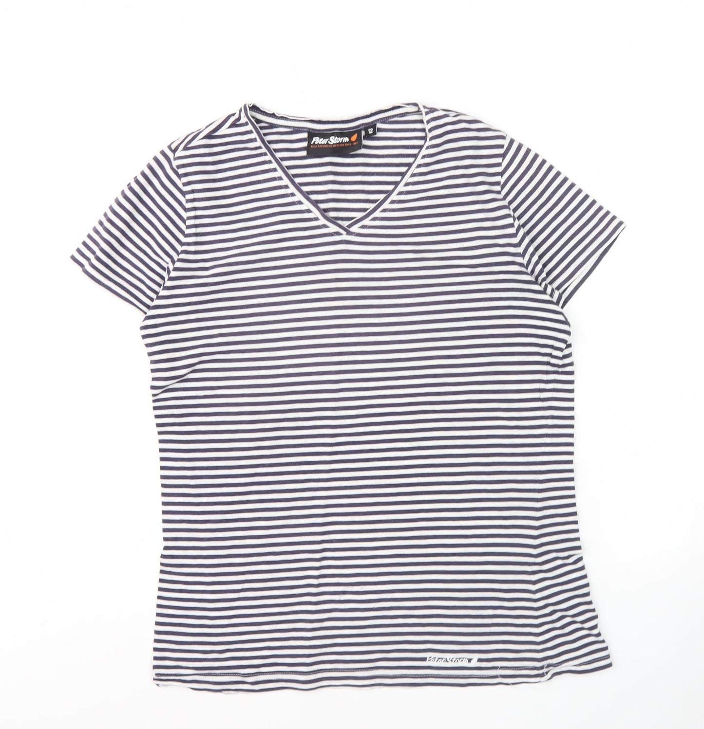 Peter Storm Women's Striped V-Neck T-Shirt, Size 12