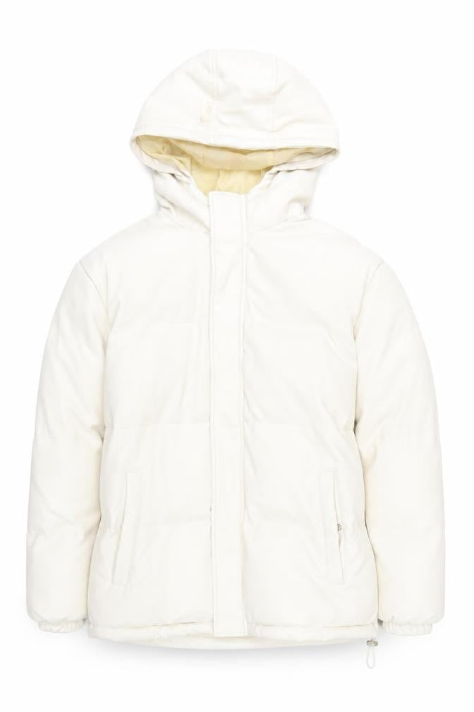 Womens UK Size 12 PRETTYLITTLETHING Ivory Puffer Jacket
