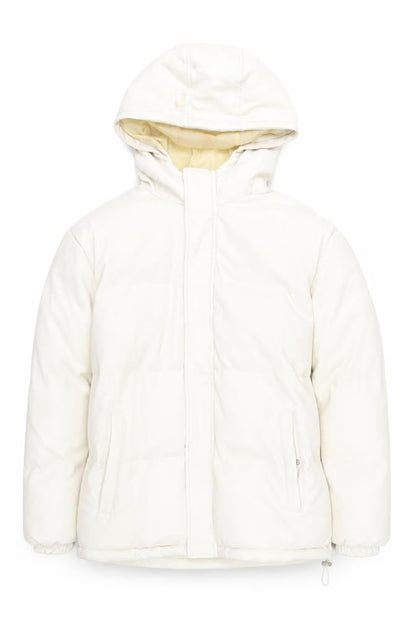 Womens UK Size 12 PRETTYLITTLETHING Ivory Puffer Jacket