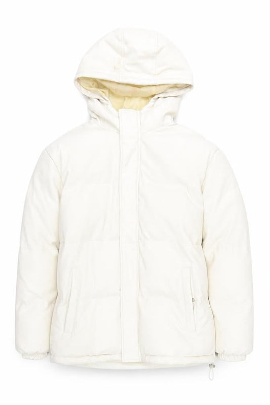 Womens UK Size 12 PRETTYLITTLETHING Ivory Puffer Jacket