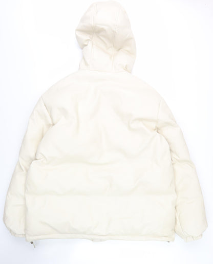 Womens UK Size 12 PRETTYLITTLETHING Ivory Puffer Jacket