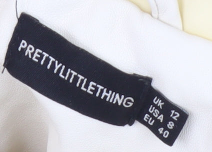 Womens UK Size 12 PRETTYLITTLETHING Ivory Puffer Jacket