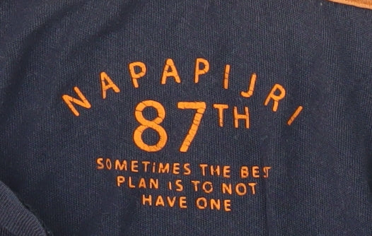 Napapijri Men's Blue Graphic Print T-Shirt, Size M