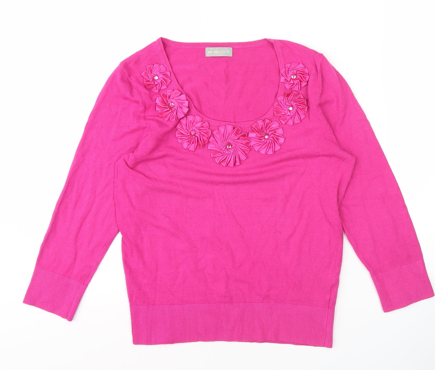 Womens UK Size 12 Per Una Pink Pullover Jumper
