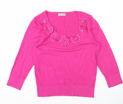 Womens UK Size 12 Per Una Pink Pullover Jumper