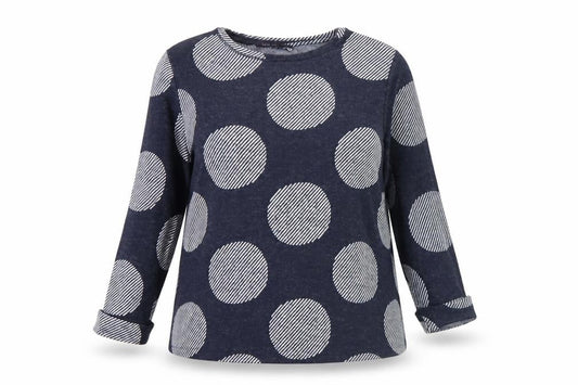 Front view of Marks & Spencer Women's Blue Polka Dot Top, size 16