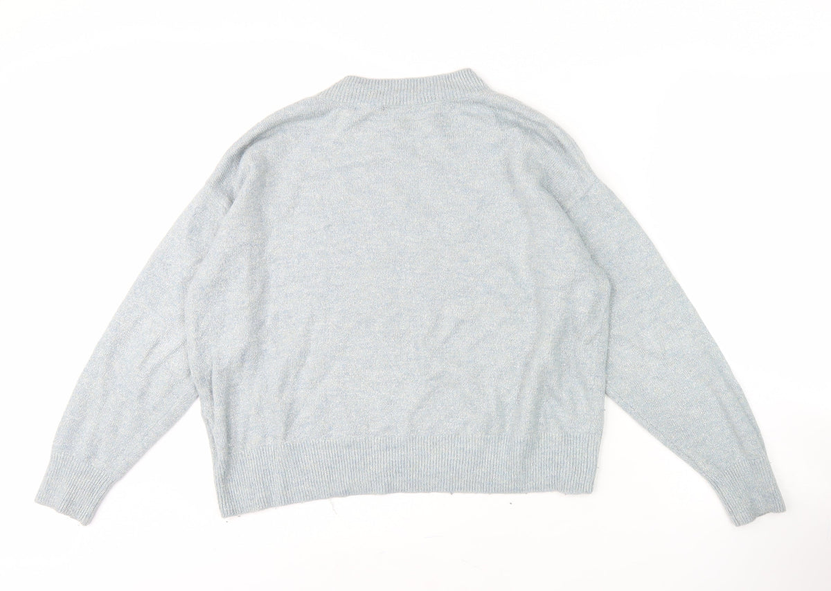 Womens UK Size M H&M Blue Pullover Jumper