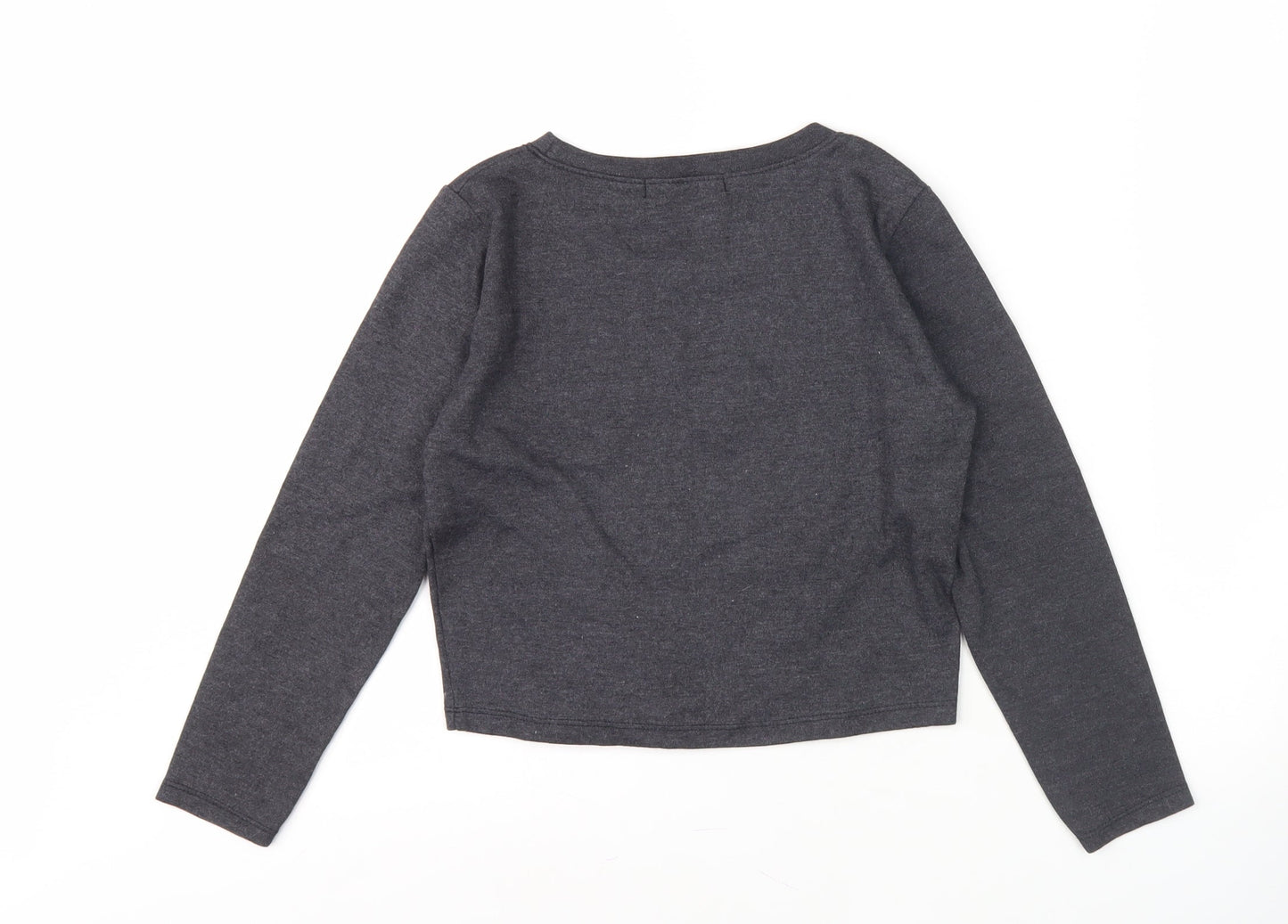Womens UK Size 10 Zara Grey Basic T-Shirt
