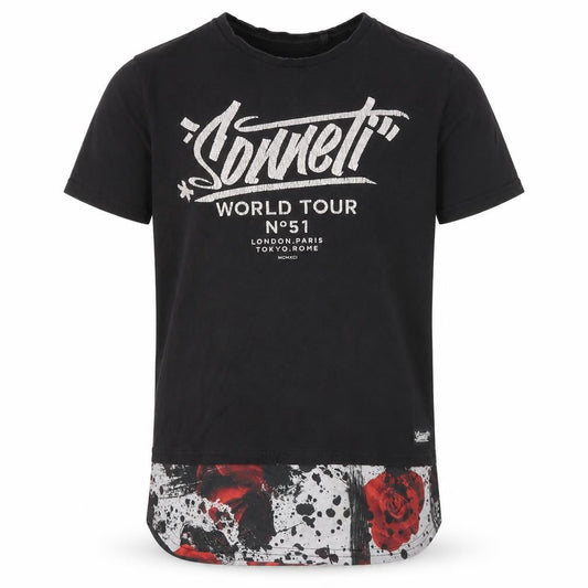 Sonneti Boys Black Graphic T-Shirt 13-14 Yrs - Short Sleeve, Logo