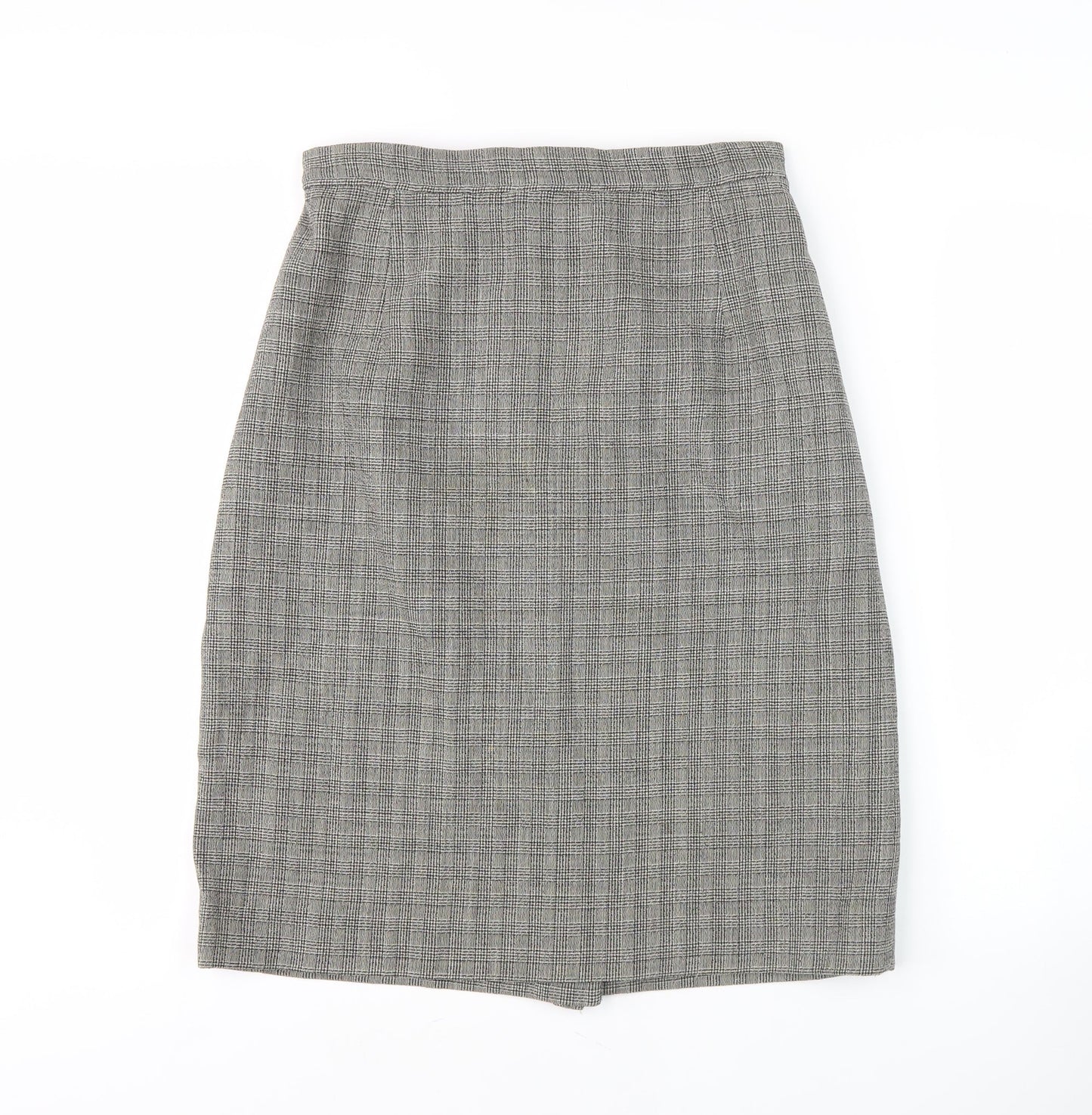 Mila Schön Women's Grey Check Pencil Skirt Size 18